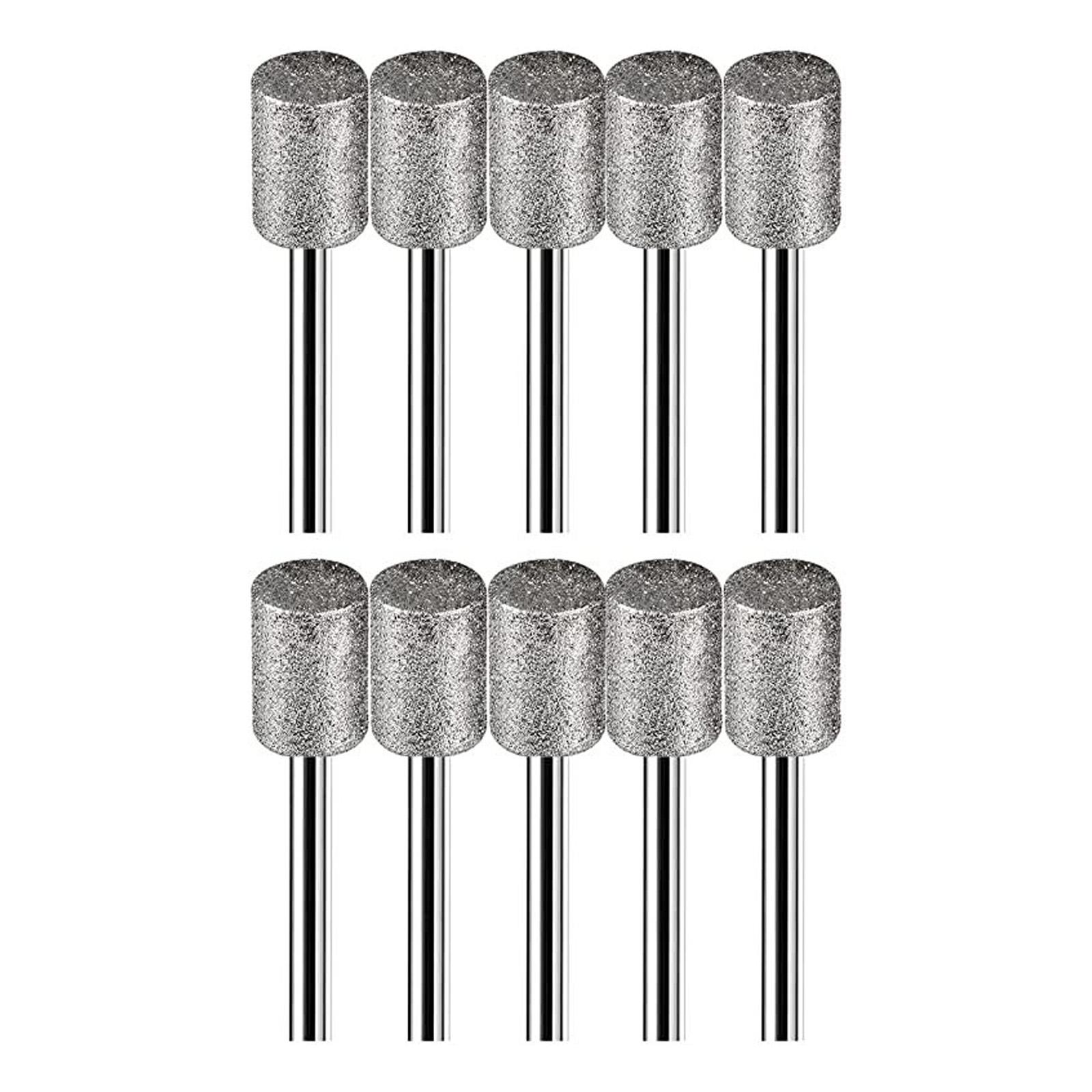 

10Pieces Diamond Grinding Bit 8mm Head 3mm Shank For Rotary Tool Durable Abrasive Grinding On Glass Ceramic Alloy