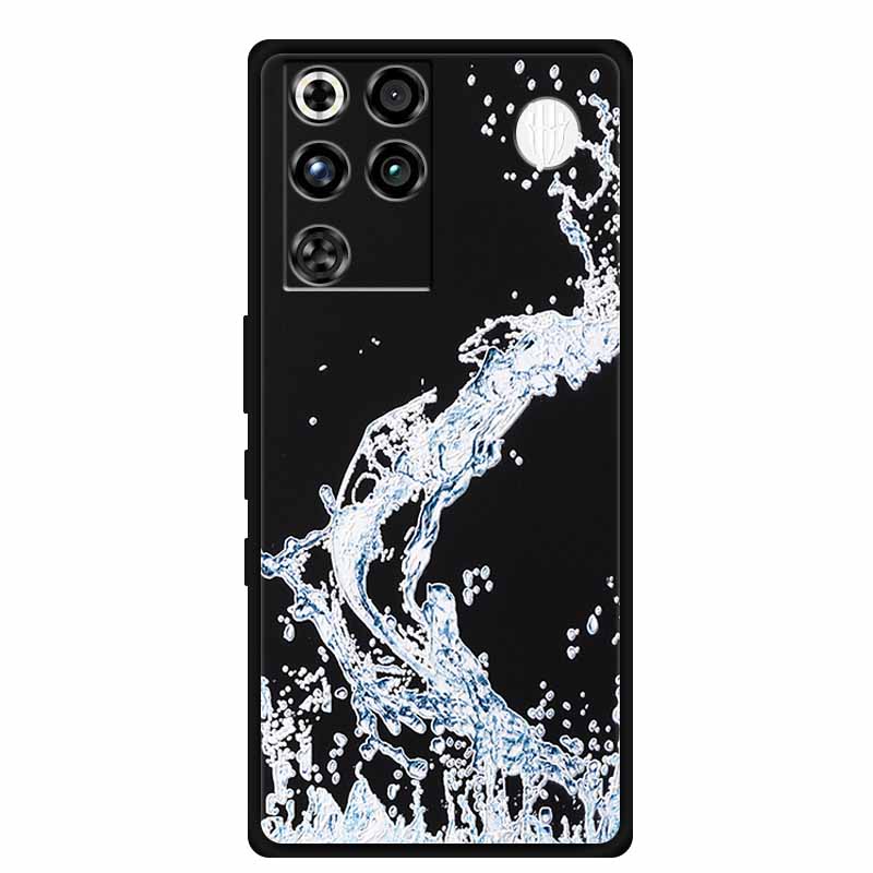 For ZTE Nubia RedMagic 11 Pro 5G Case 3D Emboss Flowers Relief Soft Black Silicone Back Cover For ZTE Nubia RedMagic 11Pro Funda