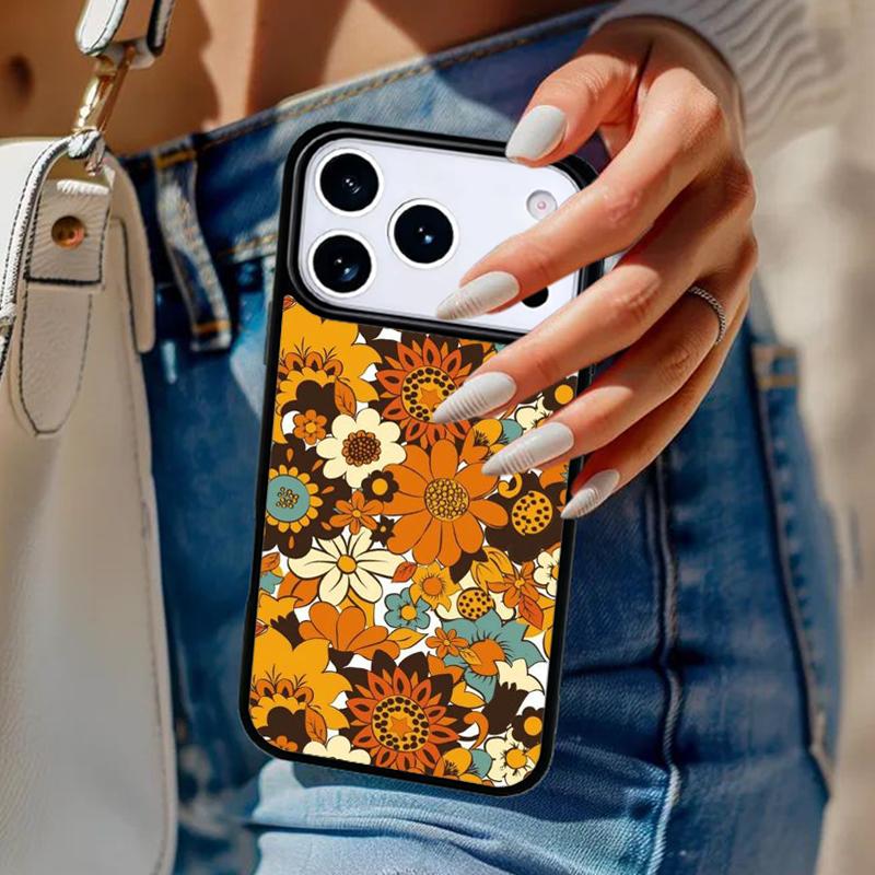 

70s hippie Psychedelic floral flowers Phone Case For iPhone 17 Air 14 15 13 12 Max Cover For Apple 16 16e 11 Pro Max Plus Coque iPhone 11pro