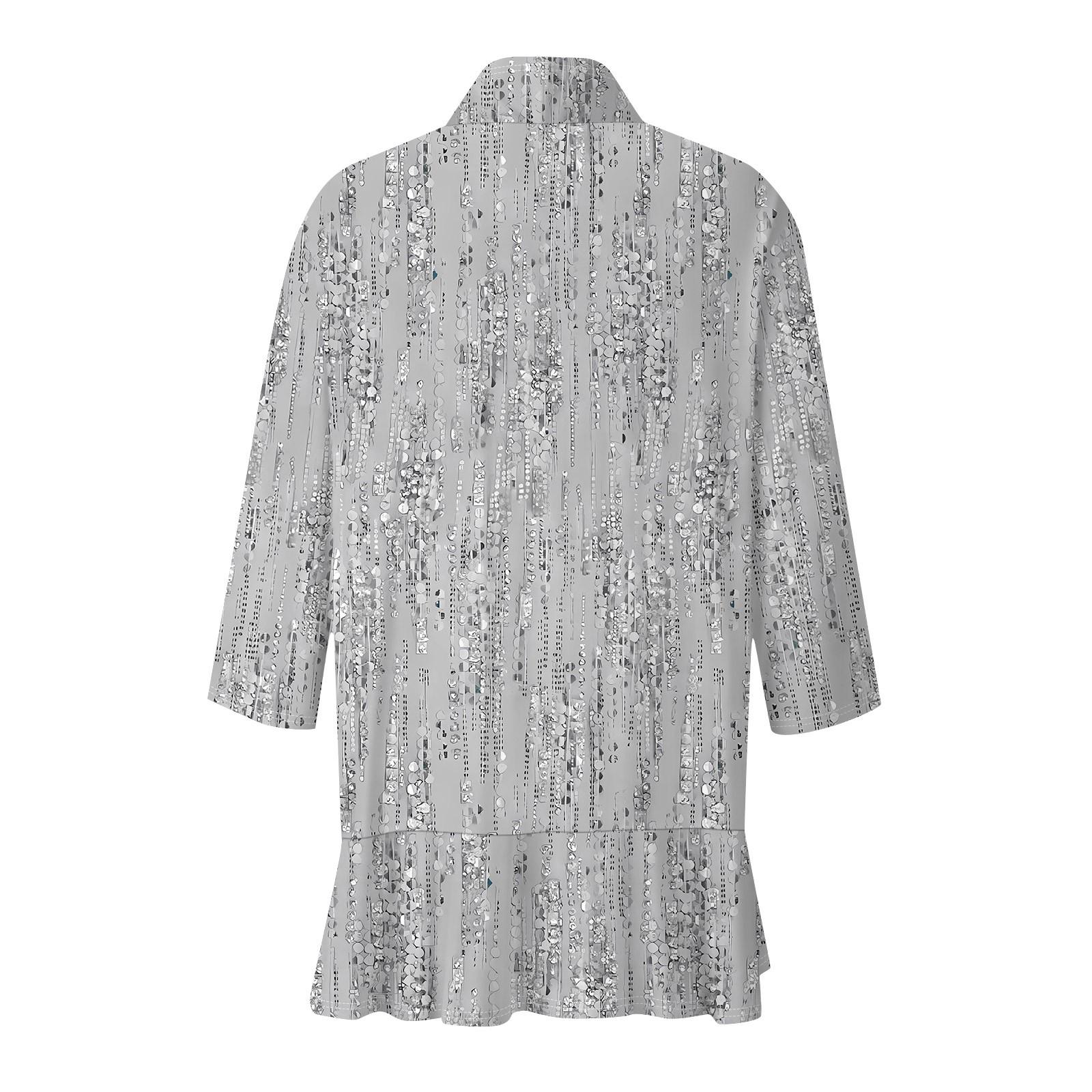 Женская повседневная рубашка с укороченными рукавами и принтом — фото 5