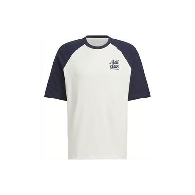 Bedrucktes Spleiß-Kontrast-Sport-Trainings-Rundhals-Kurzarm-T-Shirt Herren-Tops Weiß JI6854