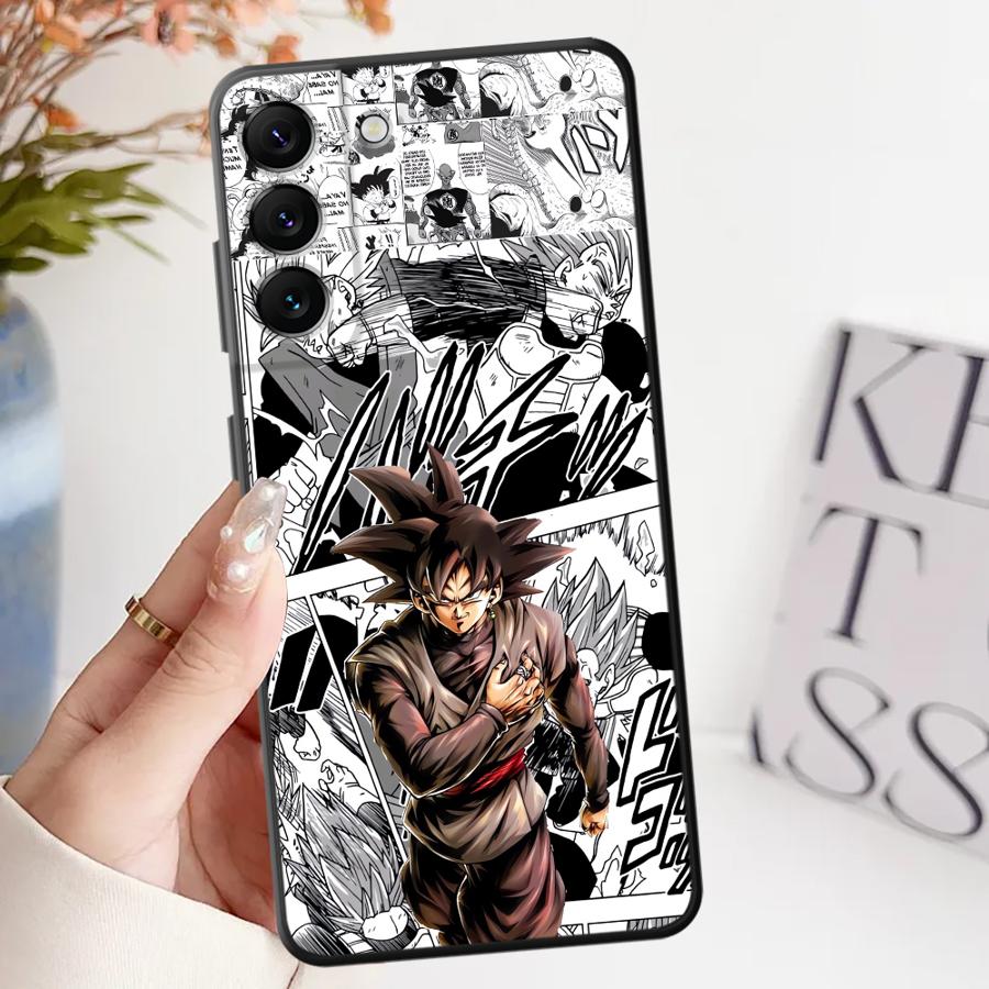 Black Soft Phone Cover Case for Samsung Galaxy A26 A72 A23 A53 A51 A73 A22 A52 A36 A32 A35 A25 A71 A41 A24 A55 Dragon Ball