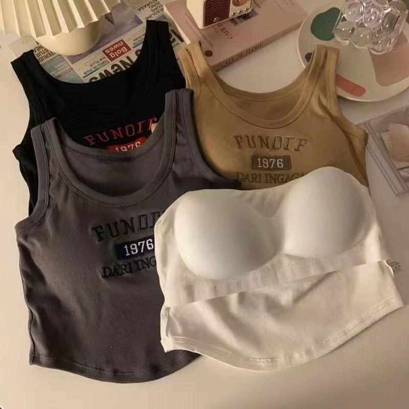 With Breast Cushion Embroidery New Style Camisole Female Summer Niche Design Sense Outside To Wear Inside A Thin Sleeveless Blouse Female
