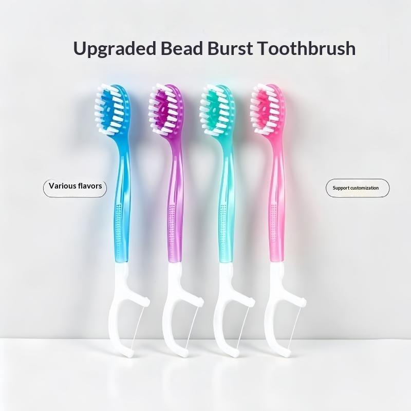 2Pcs Mini Travel Toothbrush With Toothpaste Fresh Breath Disposable Dental Floss Independent Packaging Oral Hygiene Care Tools
