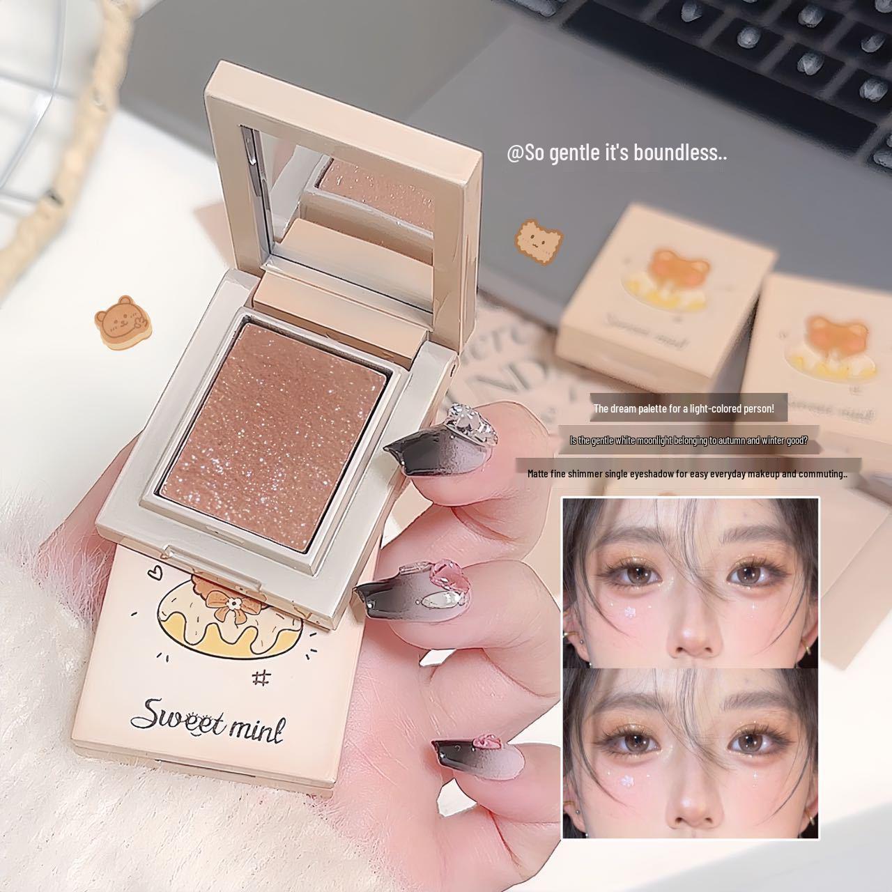 Sweet Mint Multi-use Powder Palette: Natural, Clear, Dewy Highlight, Contour, Fine Shimmer Eyeshadow