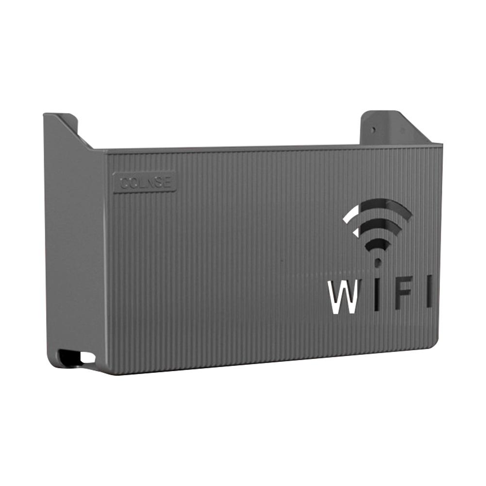Wall Mounted WiFi Router Storage Box Power Strip & Cable Management Hider Rack Cable Power Bracket Organizer Box for Living Room
