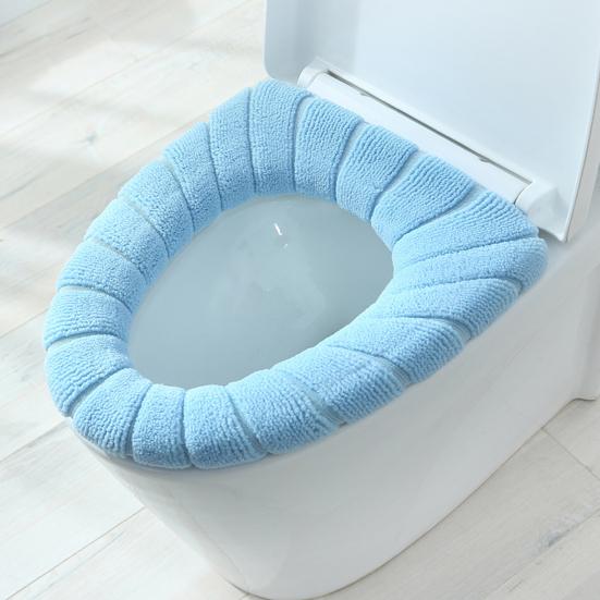 Seat Cushion Soft Texture Keep Warm Fabric Easy Installation Toilet Lid Cover Bathroom Supplies