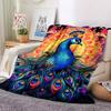 1pc Peacock Mandala Lightweight Flannel Blanket, Comfortable and Warm Blanket, for Office and Camping Sofa Bed, Livingroom173