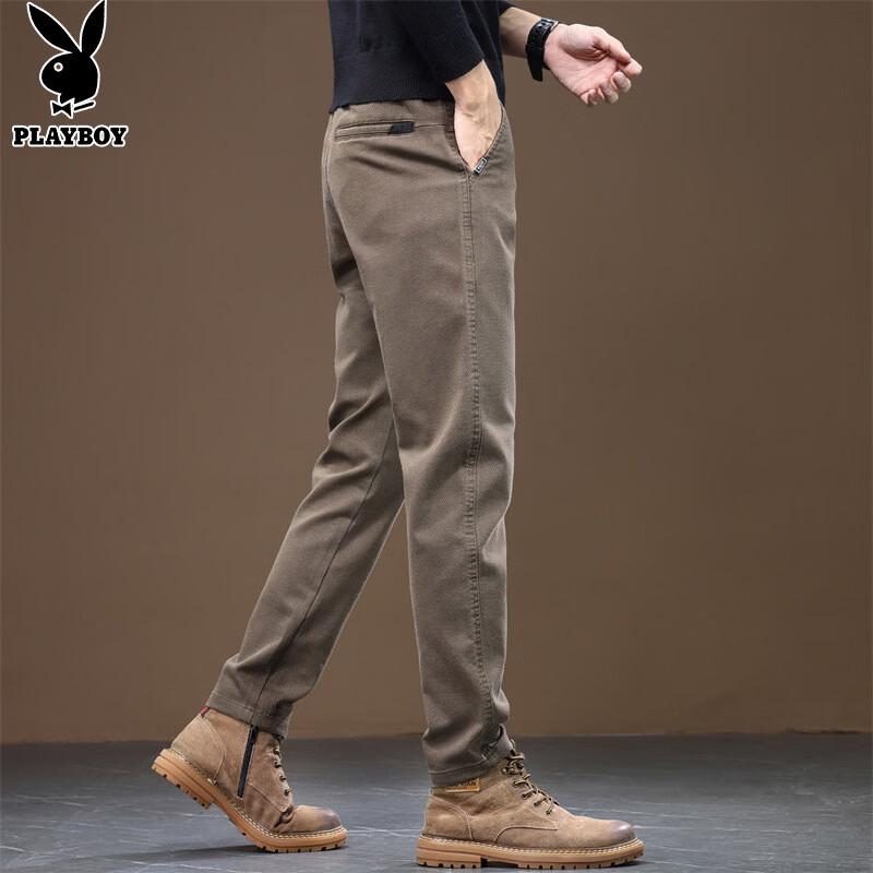 PLAYBOY Men's Straight-Leg Casual Business Trousers