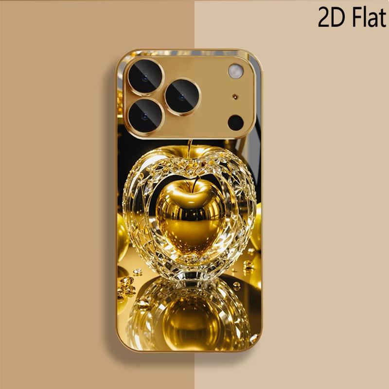 apple print Patterned tempered glass design for iPhone16 17 Pro Max 15 14 13 12 11 ProMax Phone Case Camera Cover Shockproof H