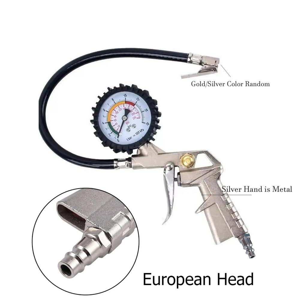 Tyre Pumping Gun Tool Car Tire Pressure Gauge Tester Automotive Air Accessories Meter Tires Mechanical Tools Workshop Job