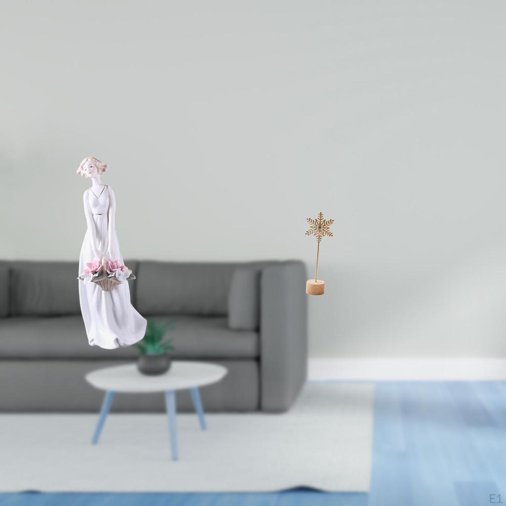 Porcelain Lady Figurine Shaped Statue Nordic Girl Ornament Modern Abstract Sculpture for Shelf Table