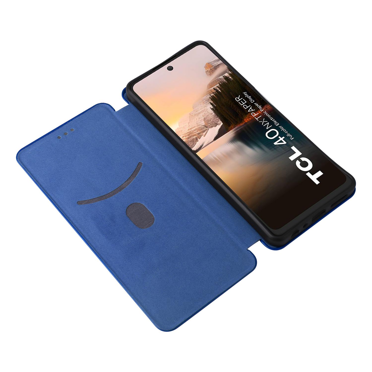 

For TCL 40 Nxtpaper 4G Leather Case Card Slots Phone Cover Magnetic Closing Blue