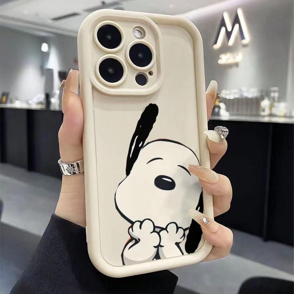 Snoopy Cheek-Resting Case for iPhone 13/14/15 Pro/16 Pro Max - Drop-Proof for Apple 17