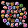 50 Flowers PET Transparent Hand Tent Waterproof Sticker DIY Suitcase Notebook Flower Sticker