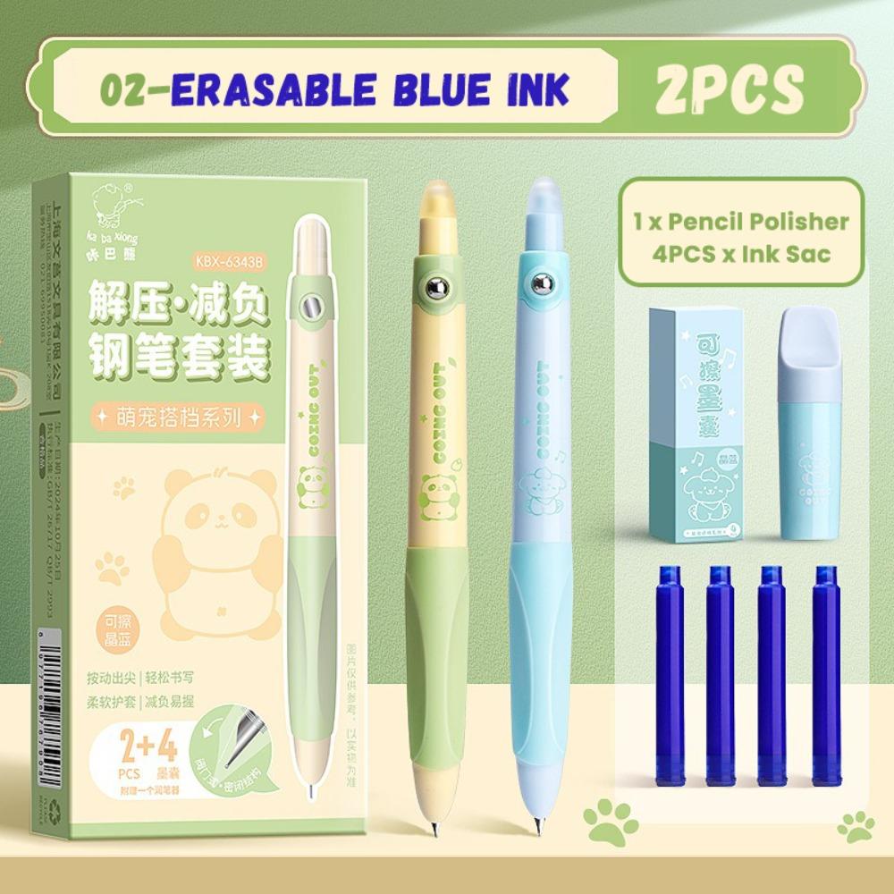 Erasable Gel Pen Black/Blue Ink Neutral Pen Cartoon Writing Drawing Tool  Students Gift