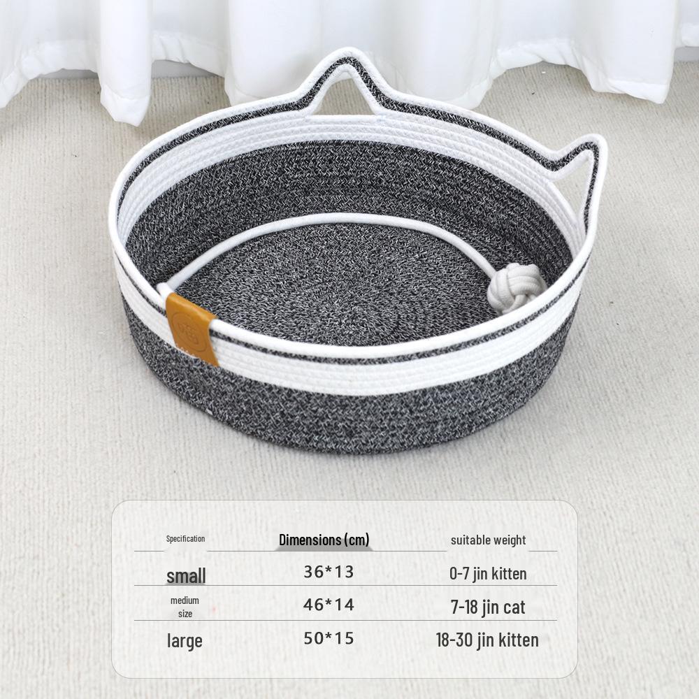 All-Season Cool Cat Bed with Scratching Post, Detachable and Washable, Cute Cotton Pad for Nail Grinding and Dirt Resistance