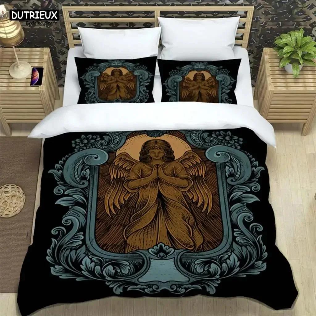 Medieval Dark Retro Digital Print Polyester Bedding Sets Boys Bed Linen Set For Teens Queen Bedding set Bed Comforter Set