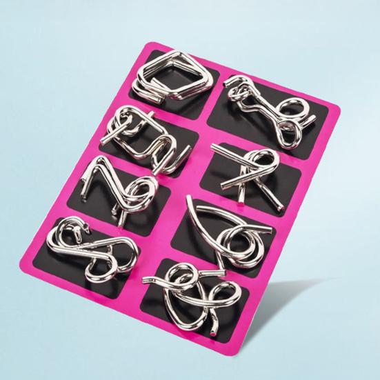 16/24Pcs/Set Metal Puzzle Ring Brain Teaser 3D Interlocking Wire Puzzle Challenging Game Kids Adults Mind Logic IQ Test Educational Unlock Interlock