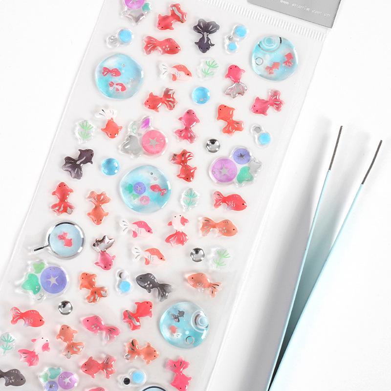 Japan Goldfish Epoxy Crystal Glue Sticker Phone Case Sticker Diary Notebook Decoration Creative Gifts