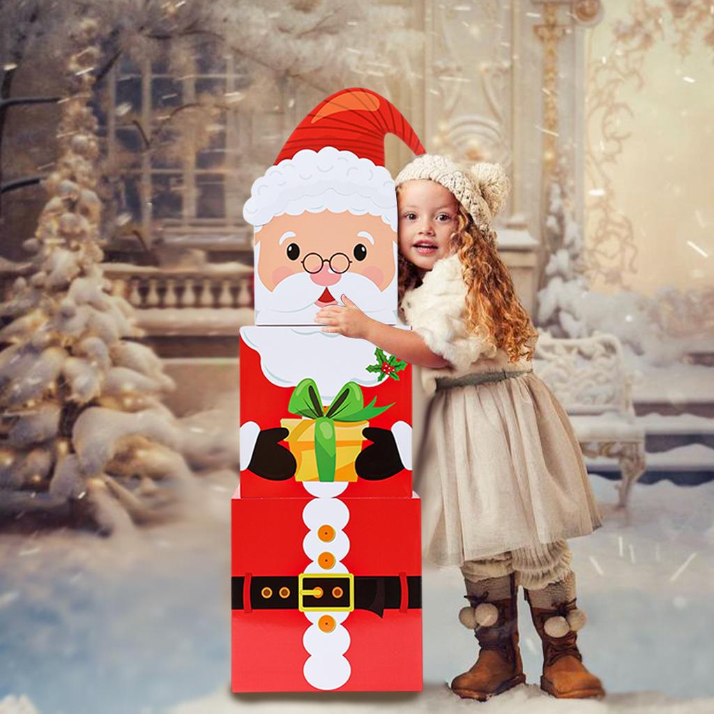 3pcs Christmas Snowman Stacking Boxes Merry Christmas Party Decoration 2026 Xmas Stacking Boxes Navidad Natal New Year Gift 2026