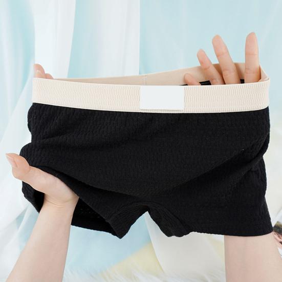 Women Underpants Slim Fit Solid Color Elastic Waistband Cotton Crotch Mid Waist Good Breathability Lady Boxers Female Daily Underwear