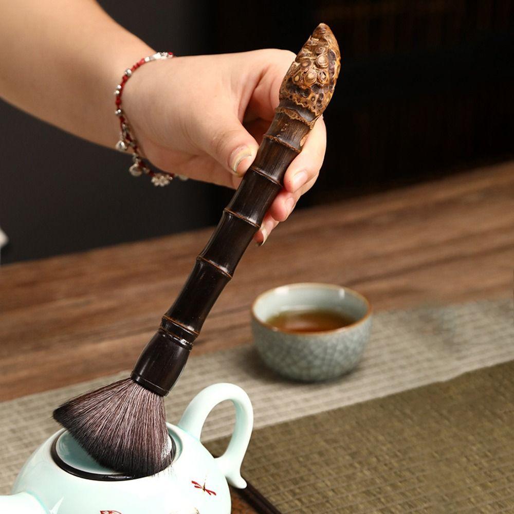 Bamboo Coffee Grinder Cleaning Brush Natural Bristles Vintage Espresso Machine Cleaner Retro Coffee Machine Accessories Cafe Use