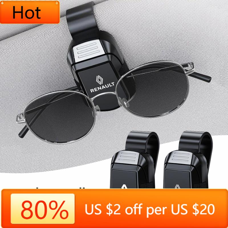 Interior Stickers Car Glasses Sunglasses Storage Clip Sun Visor Clamp For Renault Clio Koleos Megane Espace QM6 Kadjar Captur Sc