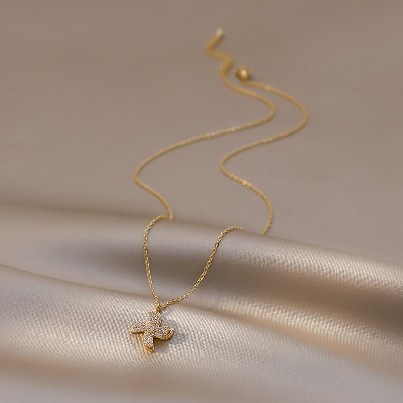 Rotatable Windmill Pendant Necklace Sweet Women's Necklace Delicate Windmill Charm Necklace Relieve Anxiety Necklace Ins