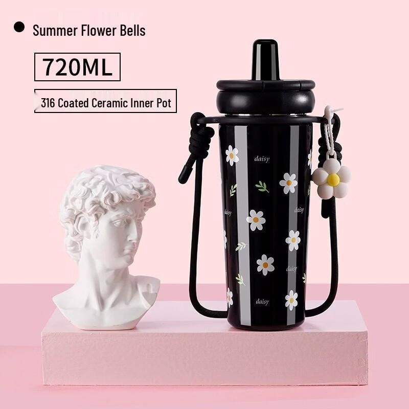 Stylish Insulated Water Bottle with Straw