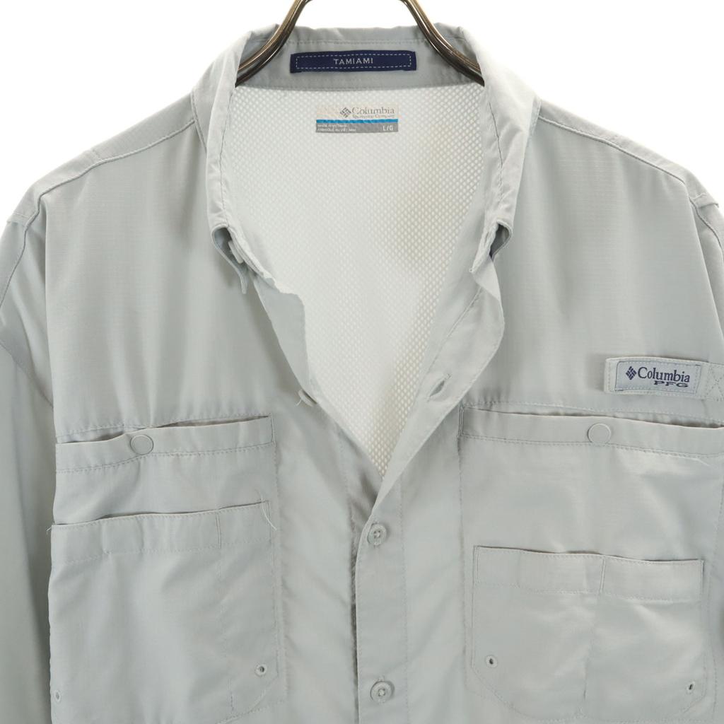 Columbia Outdoors Short Sleeve Button Down Shirt L Gray Men's Used
