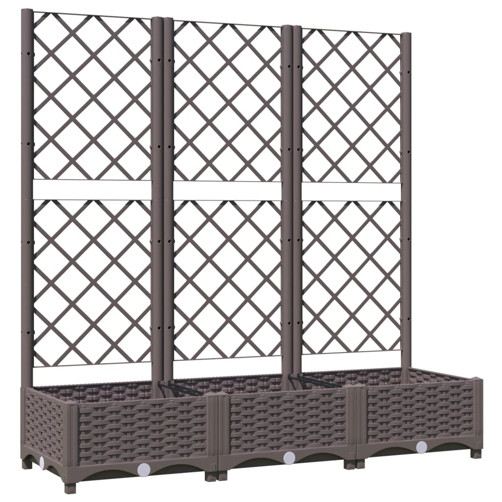 Vidaxl Donica Ogrodowa Z Kratką, Brązowa, 120X40X121,5 Cm, Pp