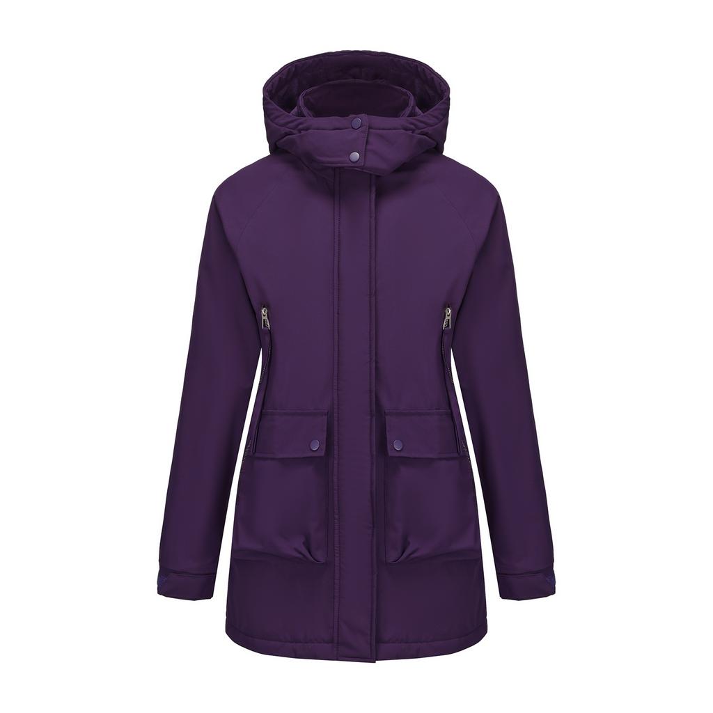 Hooded fashion trend women's thickened warm mountaineering windproof waterproof fluffy lightweight comfortable long-sleeved cotton down jacket