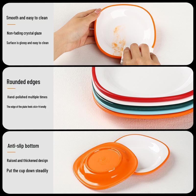 Melamine Oval Square Drop-Proof Imitation Porcelain Sauce Dish for Hot Pot and Pastries