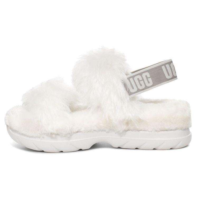 

UGG Fluff Sugar Sandal Lightweight Comfortable Plush Sports Sandals Women Sandals White 1119999-WHT