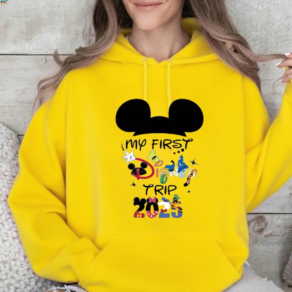 Disney Family Wear 2025 Holiday Commemorative Multi-color Available for Autumn and Winter Casual Loose Hoodie Girls Long-sleeved