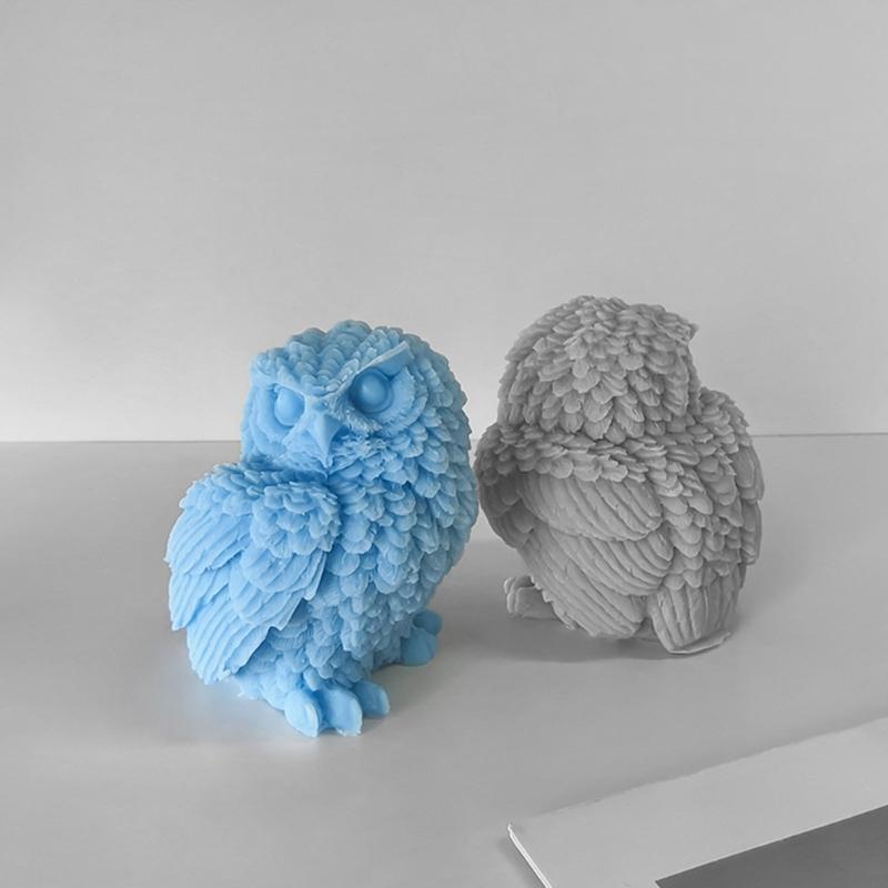 3D Candle Mold Animal Owl Silicone Resin Molds Aromatherapy Candle Mold Desktop Ornaments DIY Crafts Home Decorations