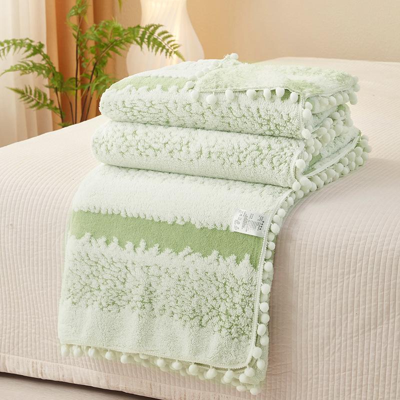 Light Luxury Blanket Double-Sided Striped Jacquard Blanket Throw Blanket Casual Small Blanket Sofa Blanket