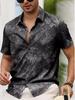 Camisa Masculina de Manga Curta com Botões Estampa Folha de Palmeira Tropical 2026, Camisa Casual de Verão Estilo Praia Casual