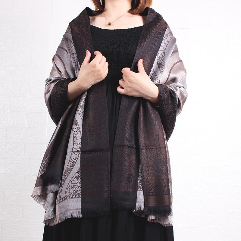 New Spring and Autumn Thin Jacquard Scarf Shawl Women's Long Scarf Headscarf Air Conditioning Warm Shawl