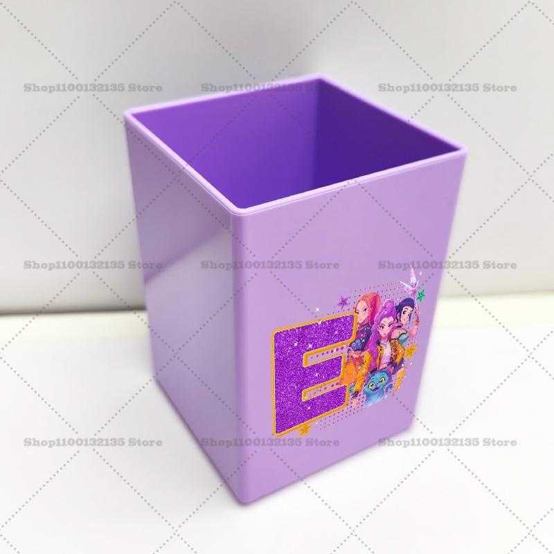 Kpop Demon Hunters Pen Holder Cartoon Anime Pattern Print Office Desk Accessories Boy Girl Stationery Pencil Organize Home Gift