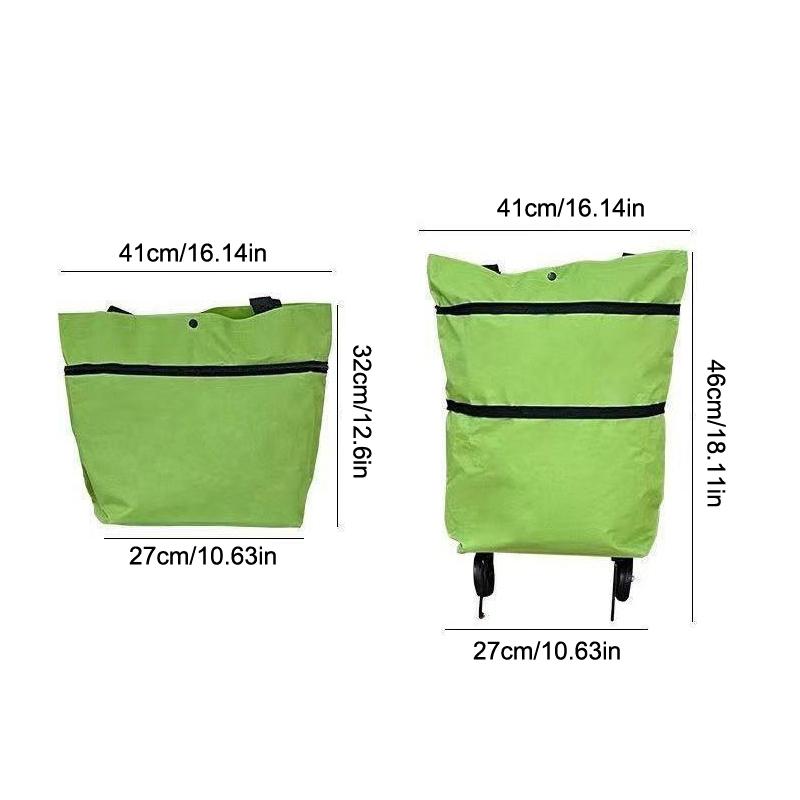 Portable Foldable Shopping Bag With Wheels Trolley Large Reusable Cloth Handbag Tote Bags Supermarket Home Grocery Pull Cart Bag