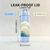 1PC Soft White Cloud Landscape Art 750ml Color Plastic Sports Water Bottle Leakproof Flip Straw Lid For Sports Office Home Use