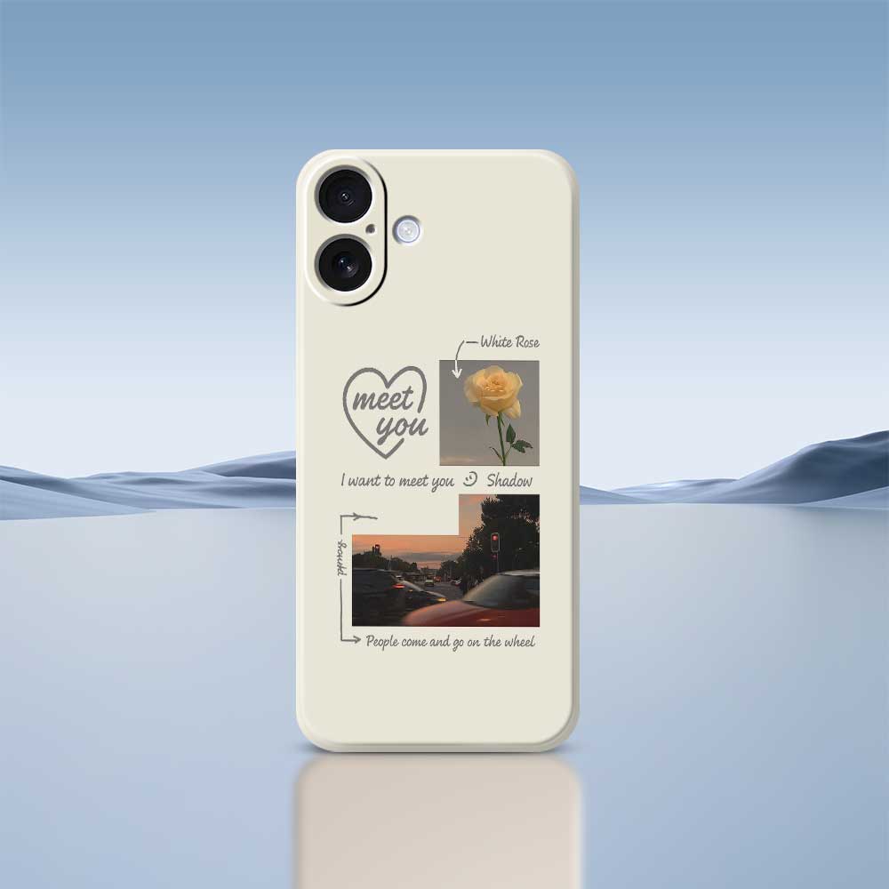 For iPhone 17 Case Meet You Photo Pattern Printing Straight Edge TPU Phone Back Cover