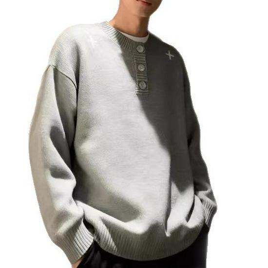 Henry Collar Men's Autumn/Winter Casual Sweater - High-End Knitwear Inner Layer