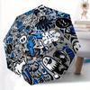1pc Graffiti Art Automatic Open/Close Umbrella with Windproof, Functional Design, 8-Rib Sturdy Canopy