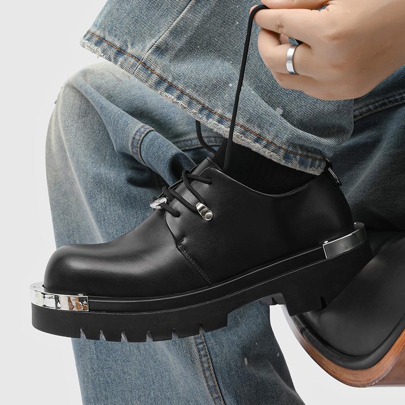 Herbst 22 Neue Schwarze Friseur Martin Schuhe Großer Kopf Offline Lederschuhe Trend R