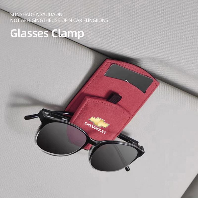 1Pcs Car Sun Visor Glasses Box Sunglasses Clip Card Ticket Holder For Chevrolet Corvette Montana TrailBlazer Silverado Traverse
