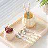 Stainless Steel Ceramic Storage Tank Candy Color Coffee Dessert Spoon  Household Decoration