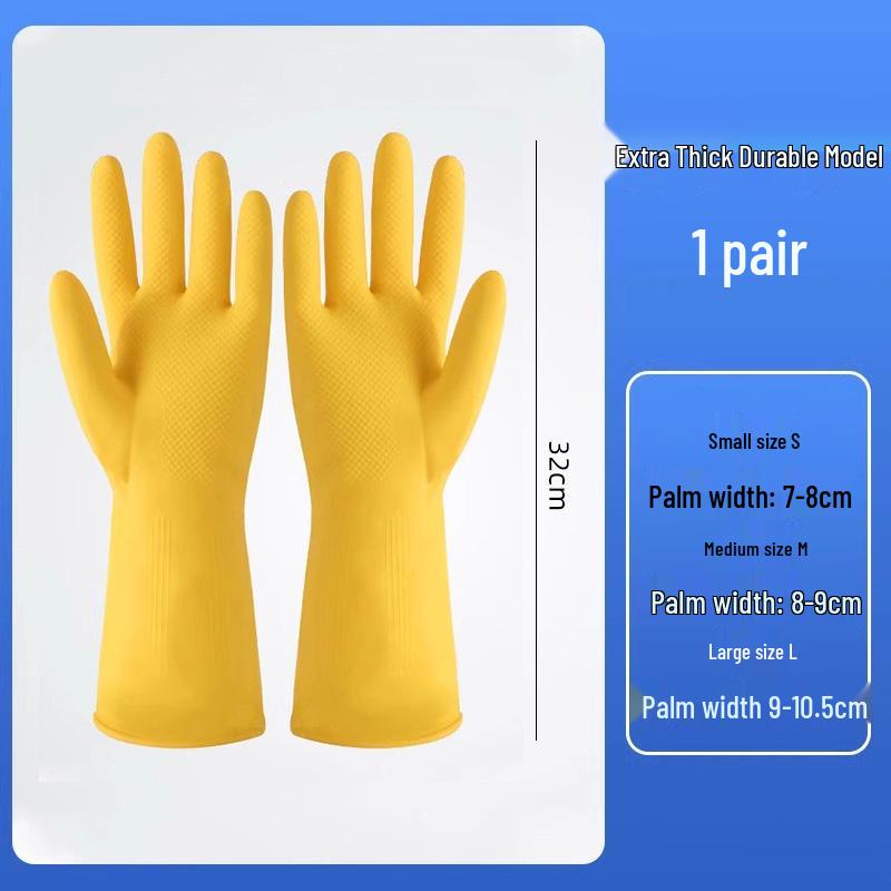 Durable Waterproof Rubber Gloves: Wear-Resistant Latex for Household and Kitchen Use